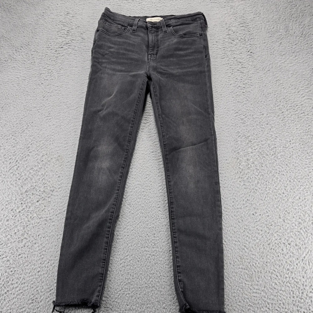 Madwell Jeans Womens 29 Black 9" Mid Rise Skinny Frayed Hem